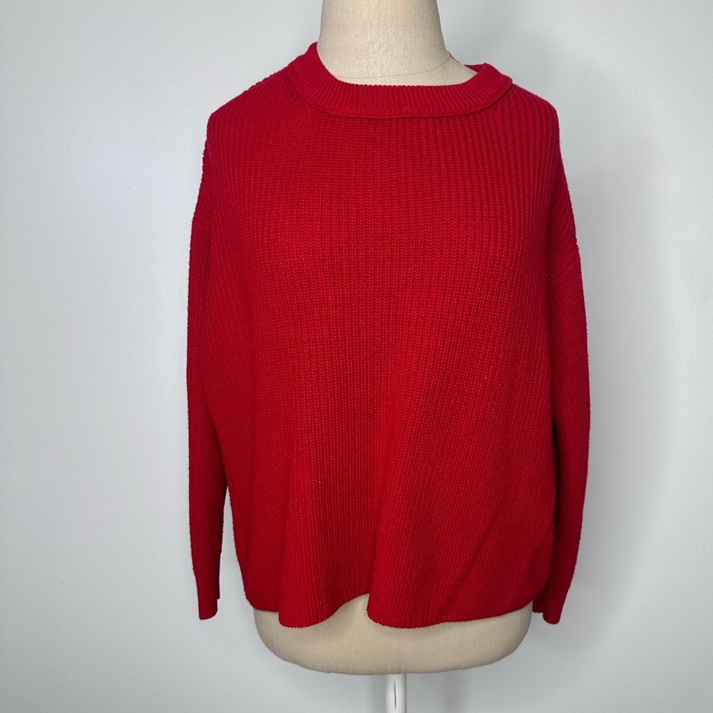 Pull&bear red knitted sweater Medium